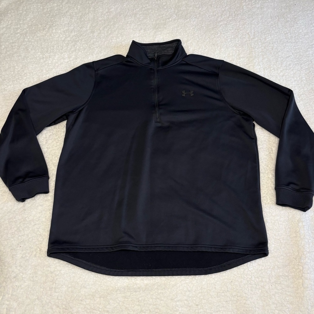 Under Armour Men Black Armour Fleece Quarter Zip Sweatshirt
